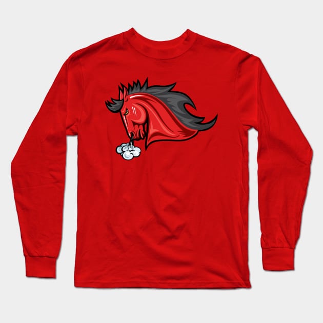 Cartoon Mustang Long Sleeve T-Shirt by SWON Design